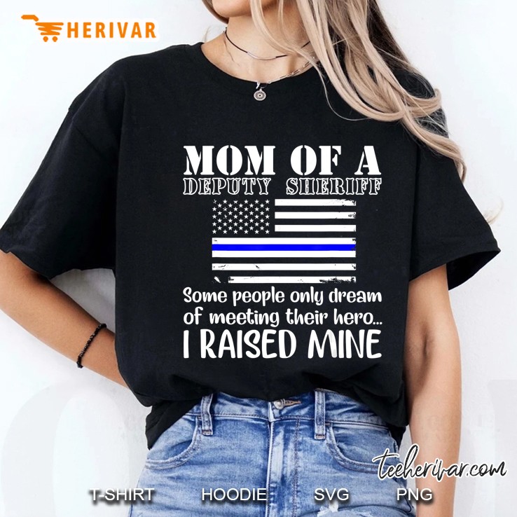 mom of a deputy sheriff mother thin blue line flag Hoodie