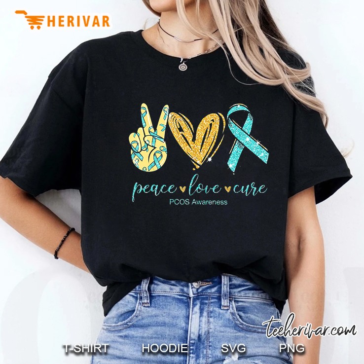 peace love cure pcos awareness shirt Hoodie