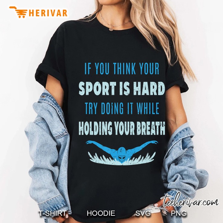 try doing it while holding your breath swim swimmer Ladies Tee