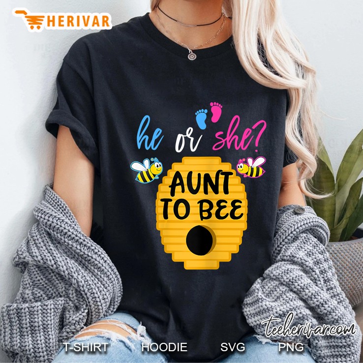 womens he or she aunt to bee design funny gender reveal Ladies Tee