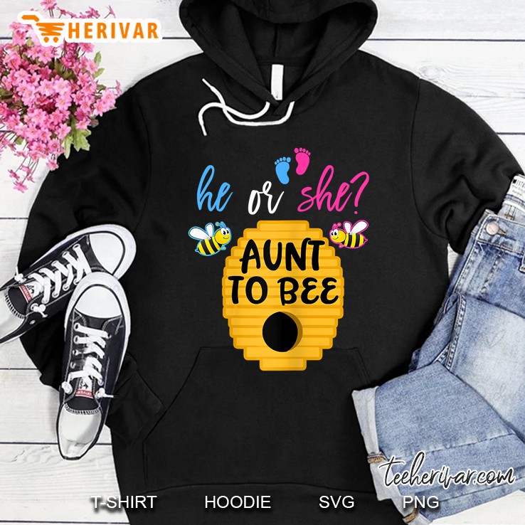 womens he or she aunt to bee design funny gender reveal Hoodie