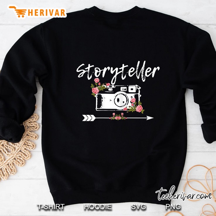 womens photographer storyteller vintage floral camera photography Sweatshirt
