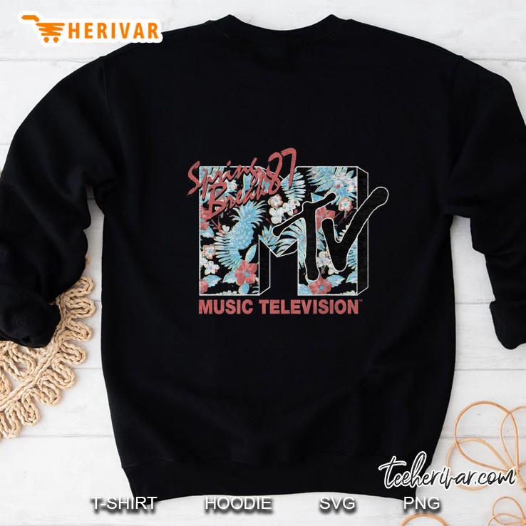 Mtv Logo Spring Break Floral Style Graphic Sweatshirt