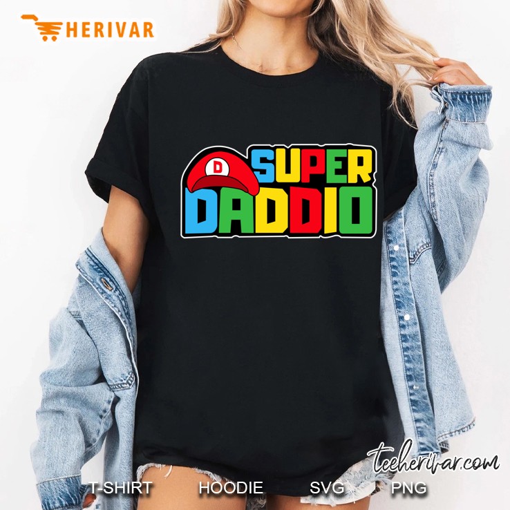 Super Daddio Funny Video Gamer Dad Birthday Fathers Day Gift Ladies Tee
