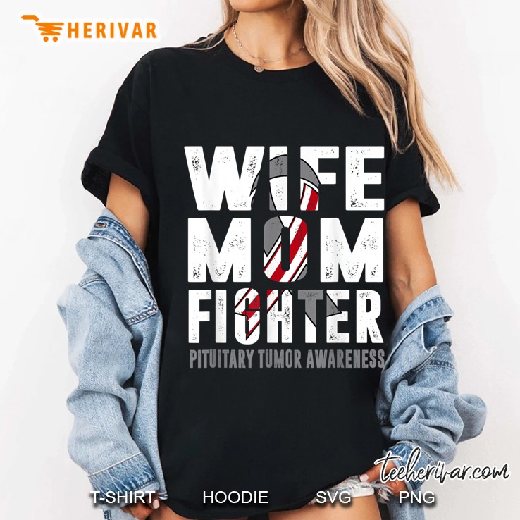Wife Mom Fighter Pituitary Tumor Awareness Ladies Tee