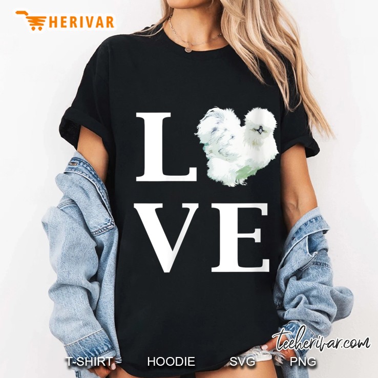 Womens Backyard Silkie Chicken Love Pet Owner Bantam Hens V-Neck Ladies Tee