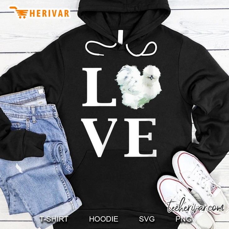 Womens Backyard Silkie Chicken Love Pet Owner Bantam Hens V-Neck Hoodie