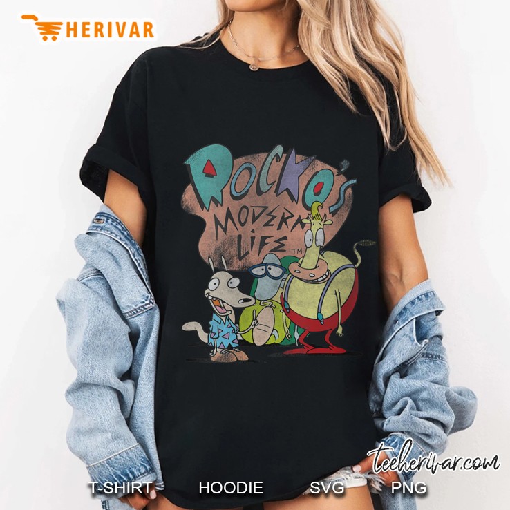 Womens Nickelodeon Rocko's Modern Life Group Logo V-Neck Hoodie