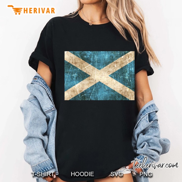 Vintage Aged And Scratched Scottish Flag Classic Ladies Tee