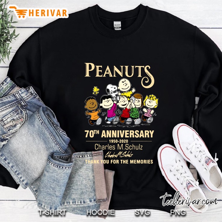 Peanuts 70th Anniversary 1950-2020 Charles M Schulz Thank You For The Memories Sweatshirt