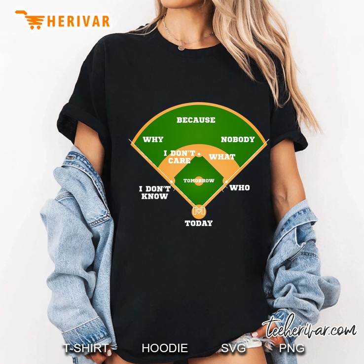 Who'S On First Baseball Diamond Fielding Card Slim Fit Hoodie