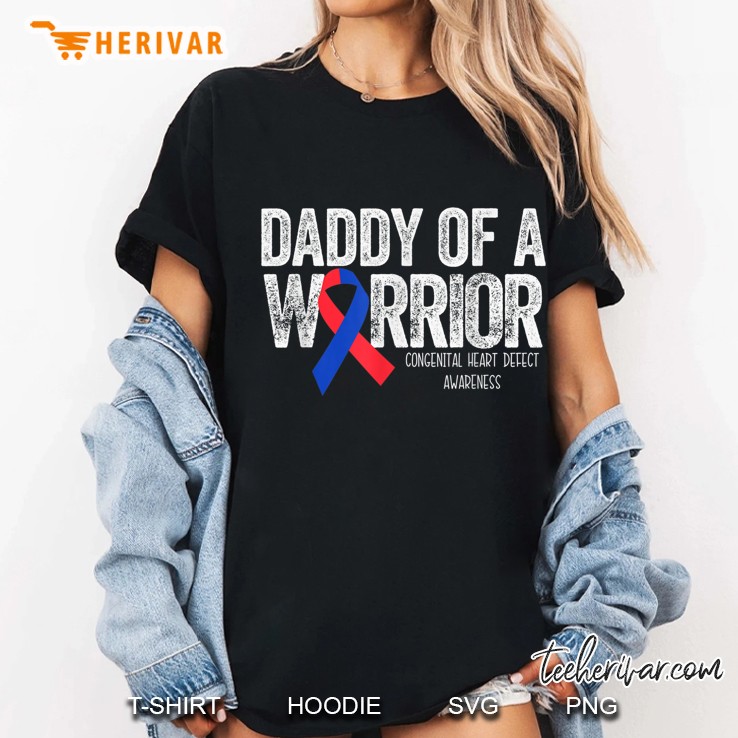 Daddy Of A Warrior Chd Congenital Heart Defect Month Ladies Tee