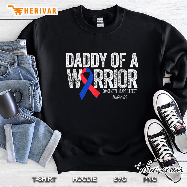 Daddy Of A Warrior Chd Congenital Heart Defect Month Sweatshirt