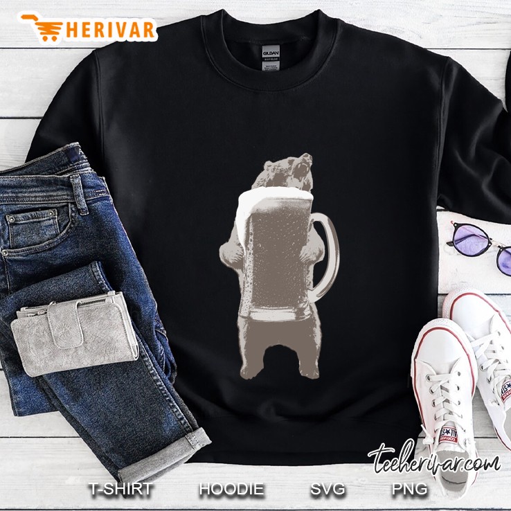 Funny Grizzly Bear & Giant Beer Sweatshirt