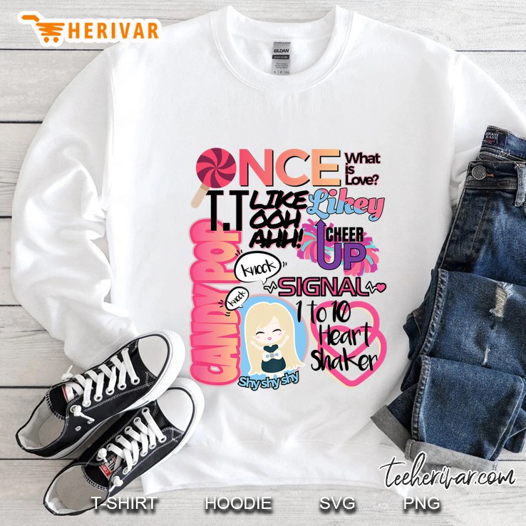 Korea Inspired Kpop Once Twice What Is Love Heart Shaker Premium Sweatshirt