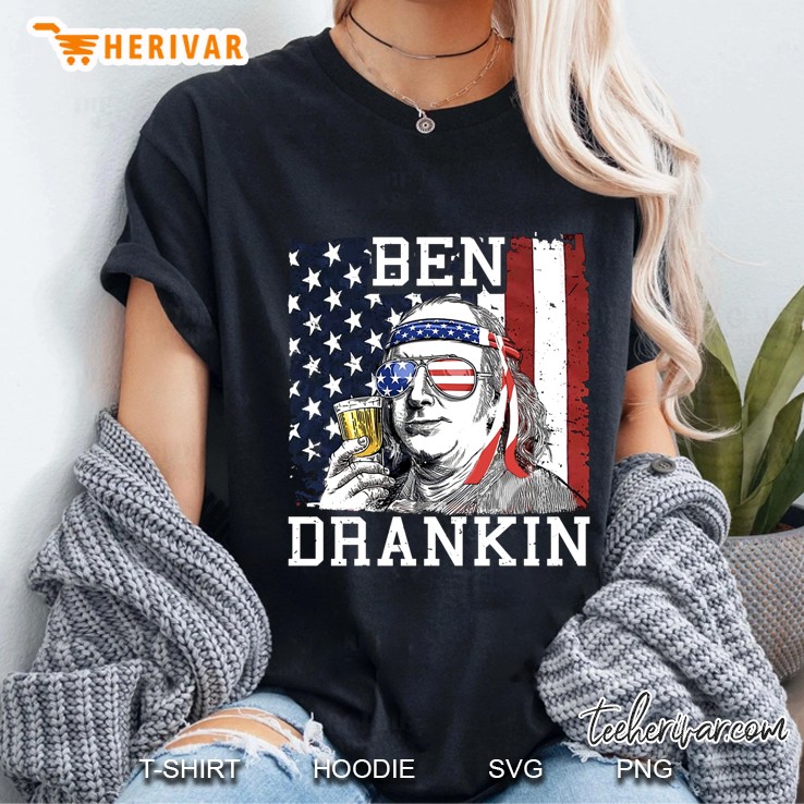 Ben Drankin American Flag Version Ladies Tee