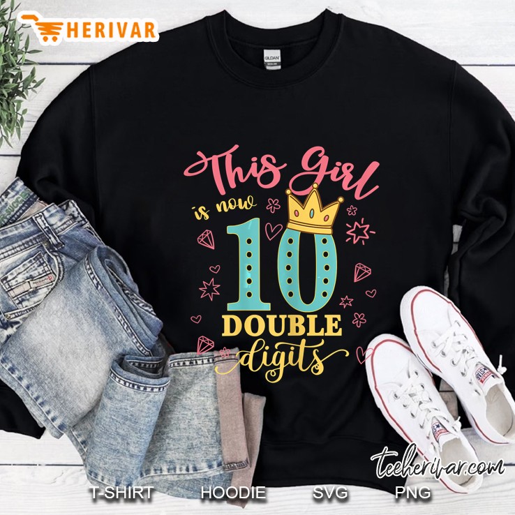 10Th Birthday Gifts Shirt This Girl Is Now 10 Double Digits Mugs