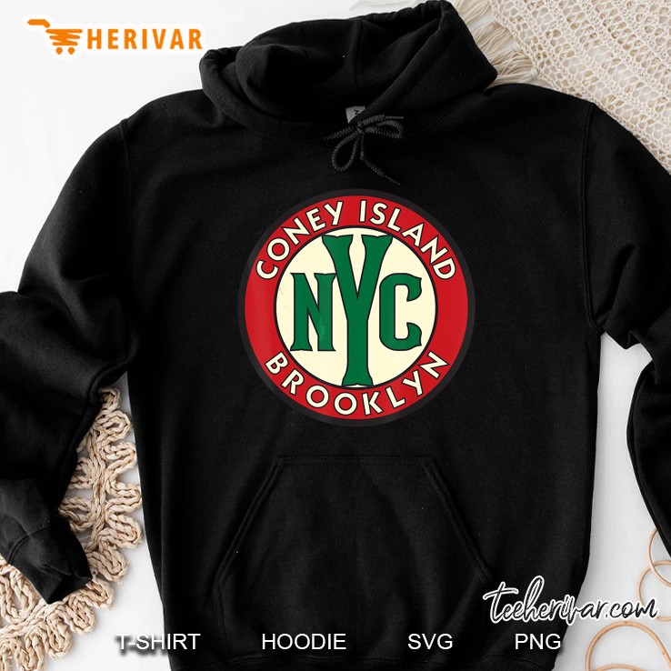Coney Island Vintage Road Sign Hoodie