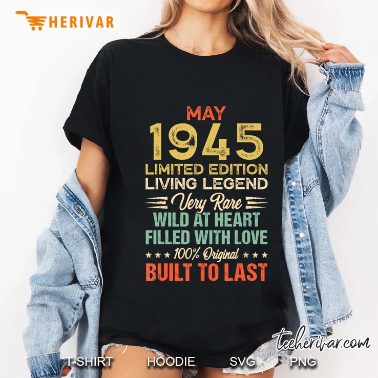 Funny 75Th Birthday Gifts May 1945 75 Years Old Ladies Tee