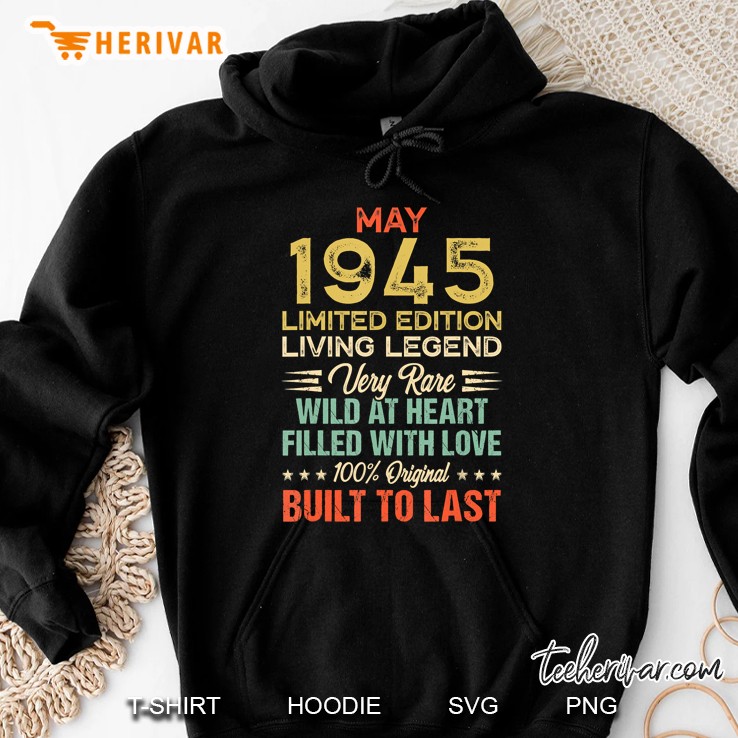 Funny 75Th Birthday Gifts May 1945 75 Years Old Hoodie