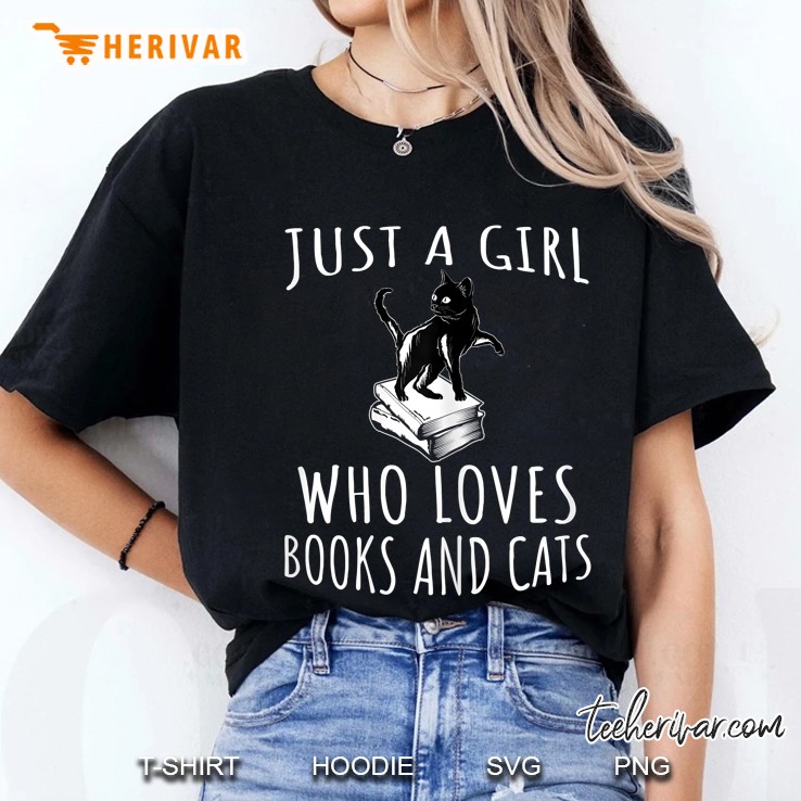 Just A Girl Who Loves Books And Cats - Funny Reading Hoodie