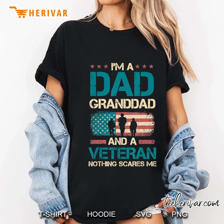Mens Grandpa Granddad Veteran Usa Flag Vintage Themed Ladies Tee