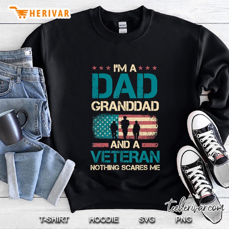 Mens Grandpa Granddad Veteran Usa Flag Vintage Themed Sweatshirt