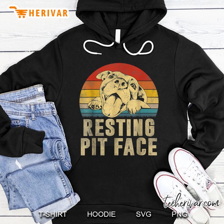 Dog Pitbull Resting Pit Face Vintage Classic Hoodie