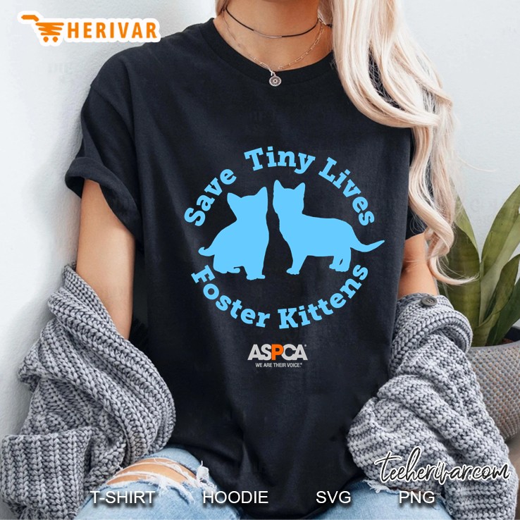 Aspca Save Tiny Lives Foster Kittens Blue Ladies Tee