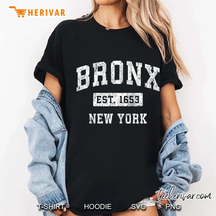 Bronx New York Ny Vintage Established Sports Design Hoodie