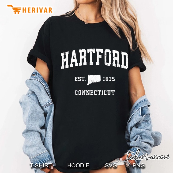 Hartford Connecticut Ct Vintage Athletic Sports Design Pullover Hoodie