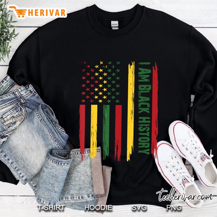 I Am Black History Month African American Flag Usa Sweatshirt