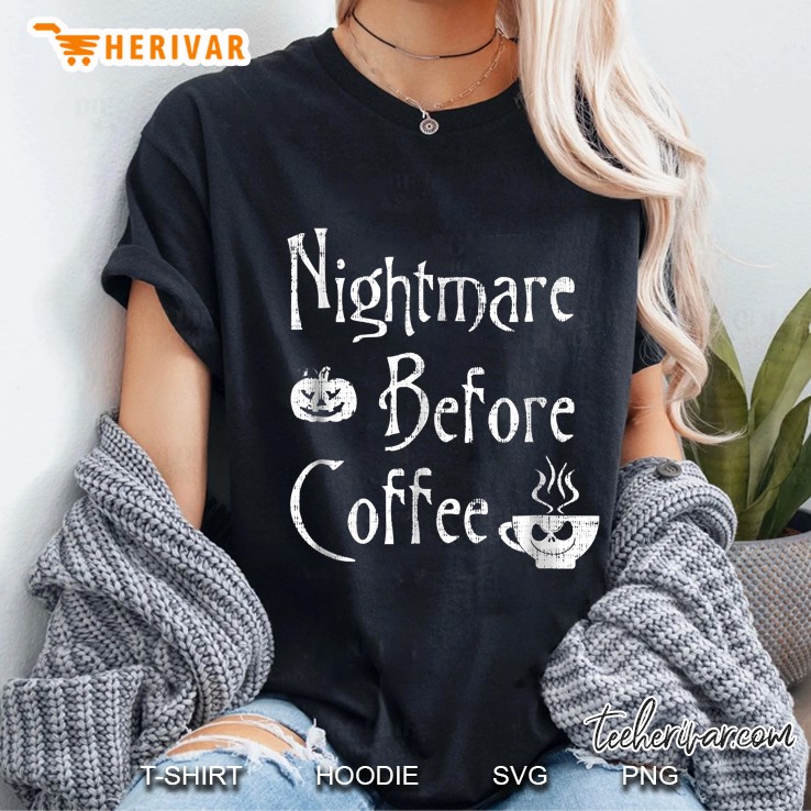 Nightmare Before Coffee Funny Halloween Xmas Ladies Tee