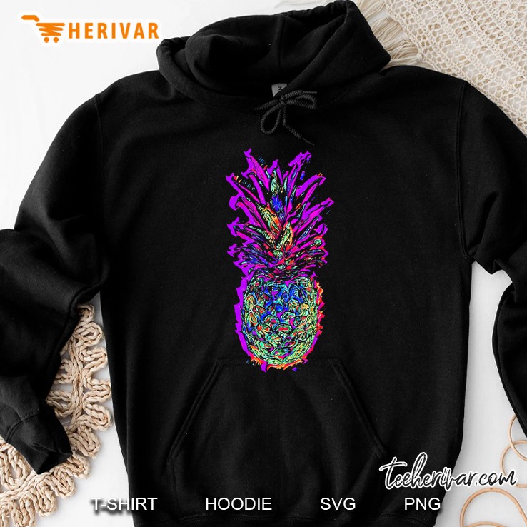 Pineapple Colorful Art Painting Trippy Psychedelic Pineapple Hoodie