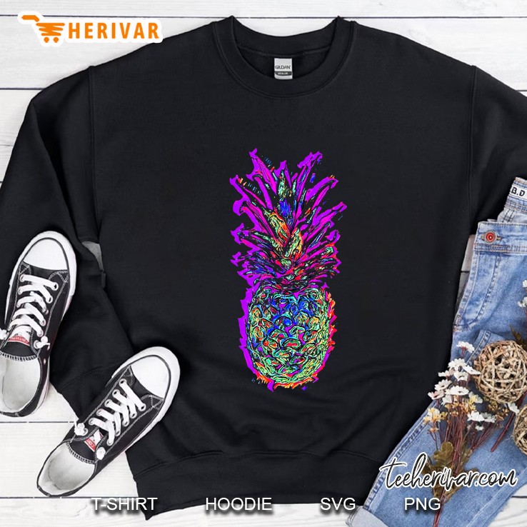 Pineapple Colorful Art Painting Trippy Psychedelic Pineapple Sweatshirt