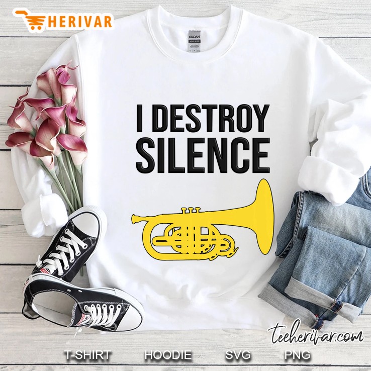 I Destroy Silence, Marching Band, Funny Marching Mellophone Pullover Sweatshirt