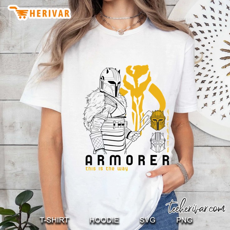 Star Wars The Mandalorian Armorer Line Art Ladies Tee