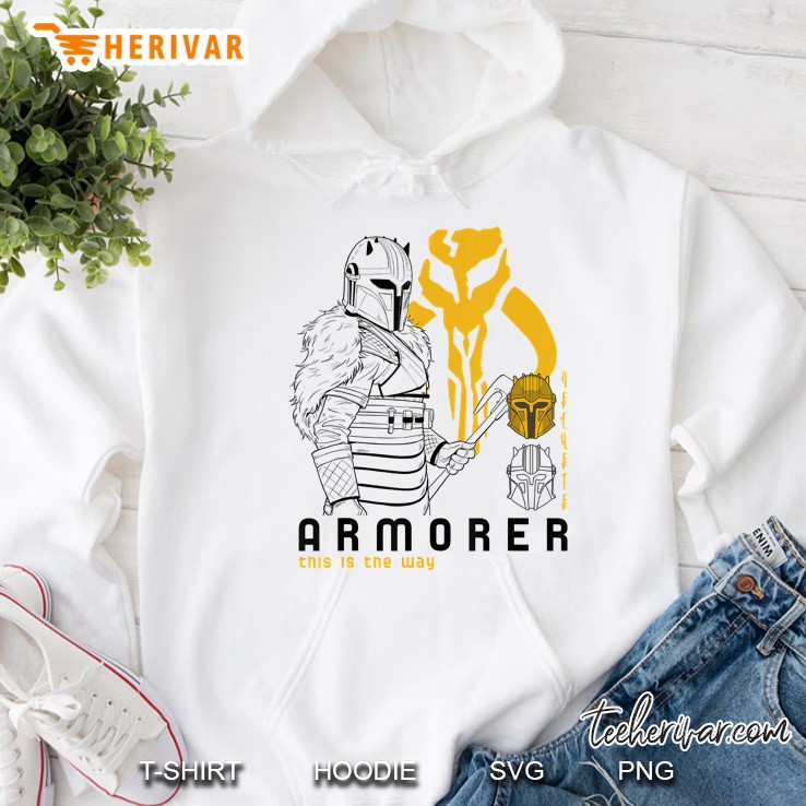 Star Wars The Mandalorian Armorer Line Art Hoodie