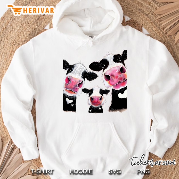 Cow Print, Animal Print &X27; The Nosey Family &X27; By Shirley Macarthur Classic Hoodie