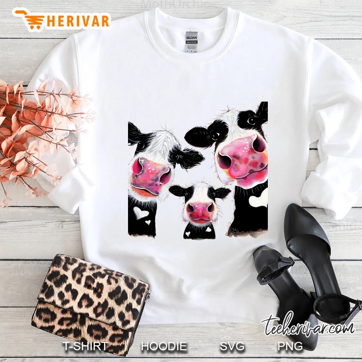 Cow Print, Animal Print &X27; The Nosey Family &X27; By Shirley Macarthur Classic Sweatshirt