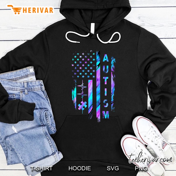 Autism Colorful American Flag Version Hoodie