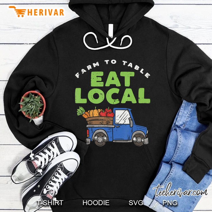 Farmers Market Eat Local Organic Food Veggie Gardeners Vegan Hoodie