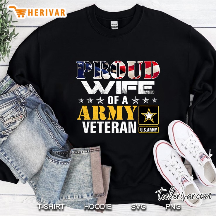 Proud Wife Of A Army Veteran American Flag Military Mugs