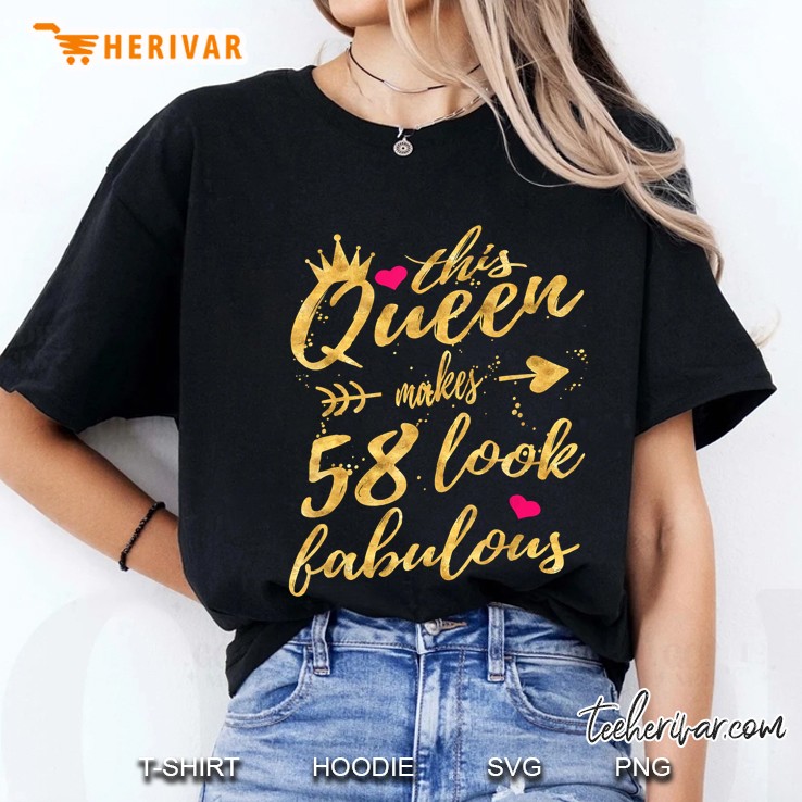 This Queen Makes 58 Look Fabulous Ladies Tee
