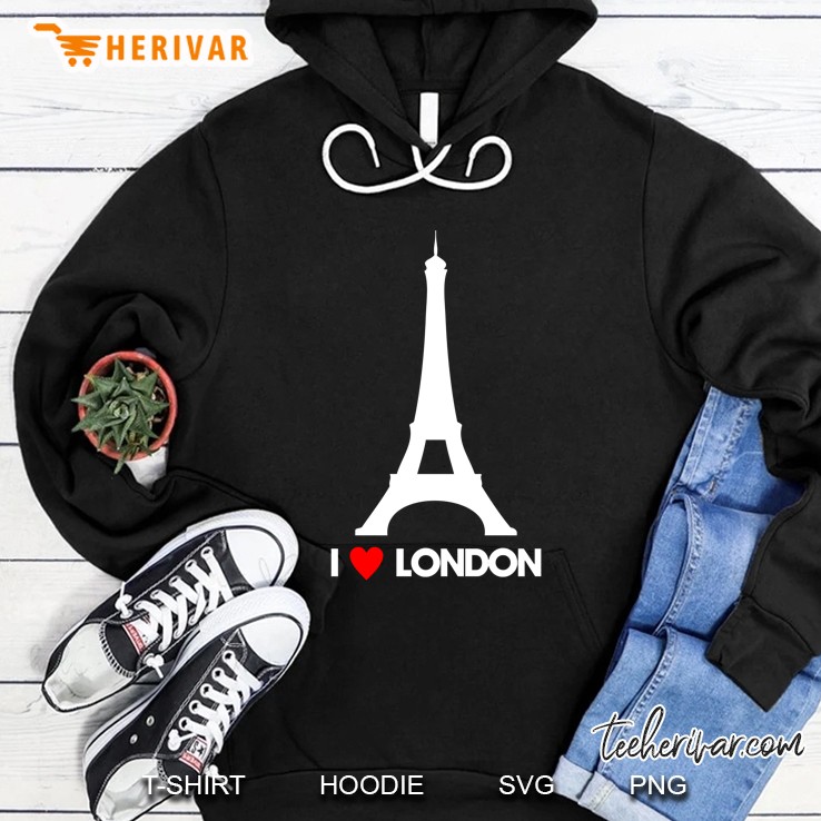I Heart London Eiffel Tower - Joke Slim Fit Hoodie