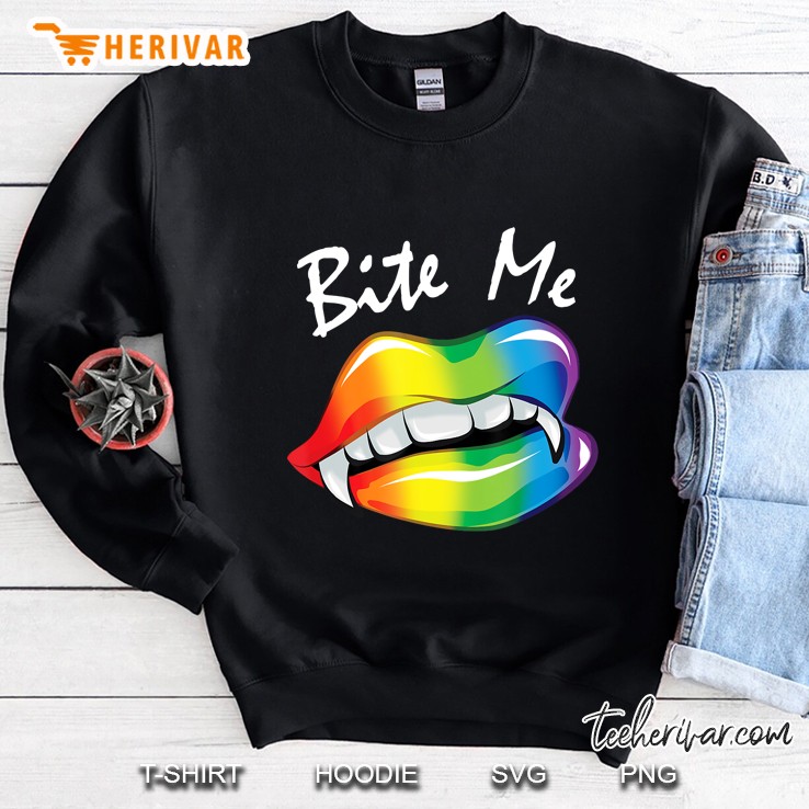 Bite Me Halloween Costume Vampire Lips Fangs Lgbtq+ Pride Mugs