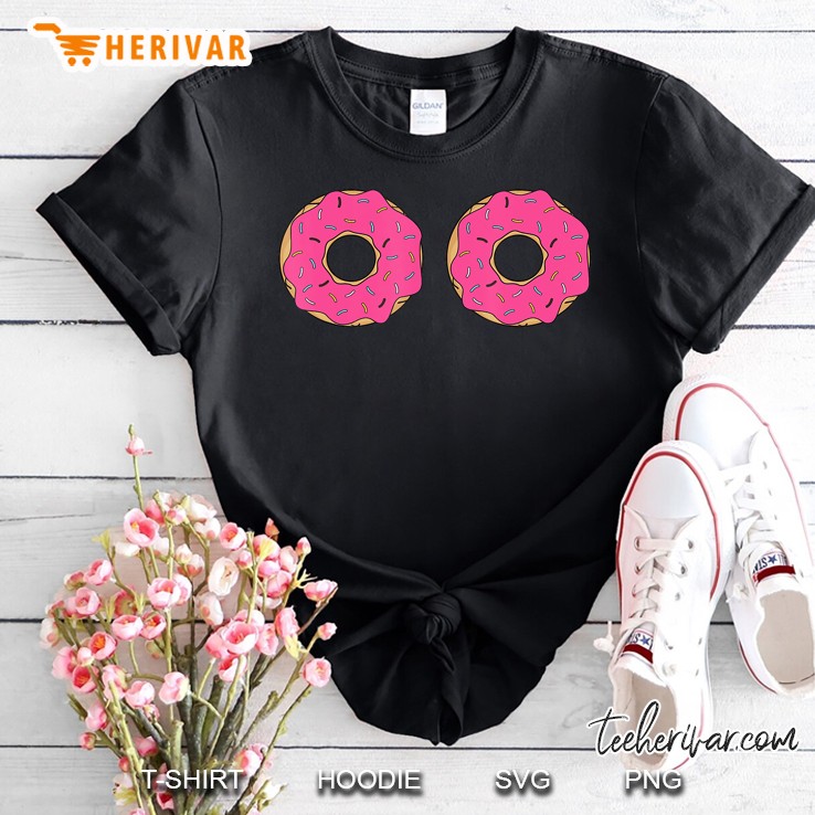 Funny Donuts Big Boobs Sprinkle Doughnut Tasty Sweet Dessert Shirt