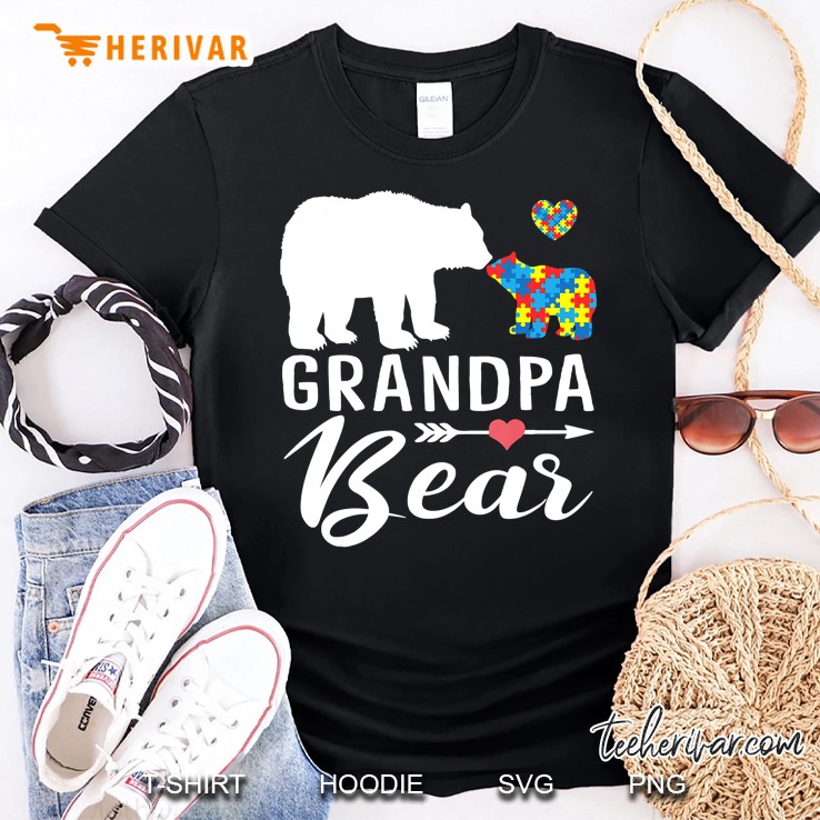 Grandpa Bear Autism Awareness Shirt Love Support Grandfather Shirt