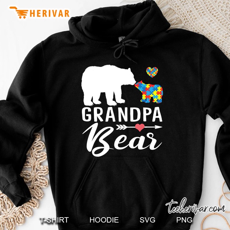 Grandpa Bear Autism Awareness Shirt Love Support Grandfather Mugs