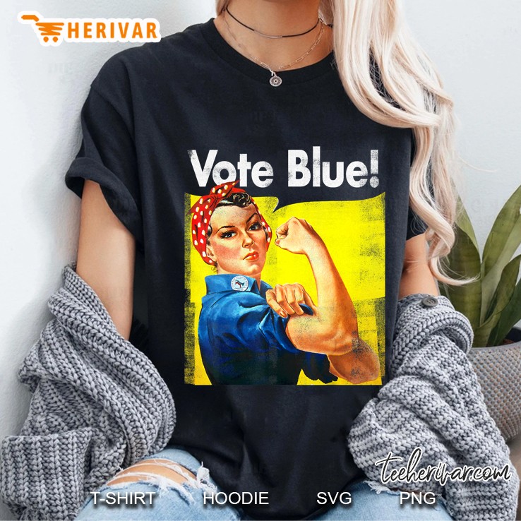 Vote Blue Democratic Rosie Riveter Blue Wave Ladies Tee